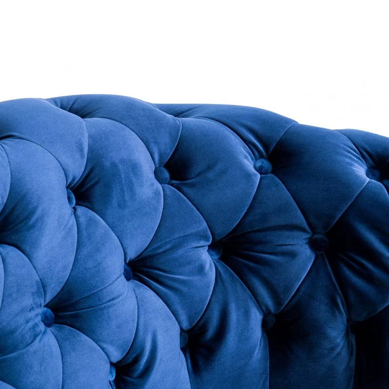 Фотьойл Честърфийлд Людовик, синьо кадифе